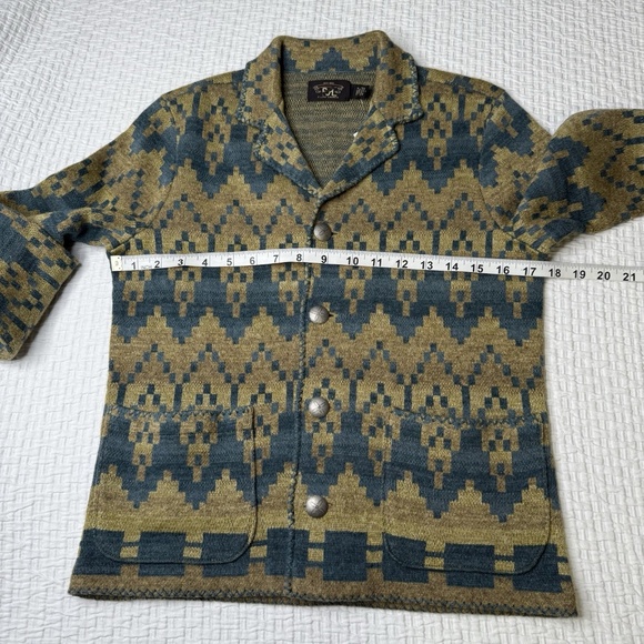 $995 RRL Ralph Lauren Southwestern Cotton Linen Wool Cardigan WOMEN Sz XS 1 RARE - Picture 16 of 16